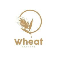 Rice Logo, Farm Wheat Logo Design, Vector Wheat Rice Icon Template Illustration