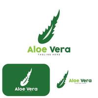 áloe vera logo, verde planta diseño, tradicional medicina y piel cuidado planta vector, pelo cuidado, símbolo icono ilustración vector