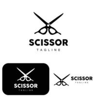 Scissors Logo, Cutting Tools Vector, Barbershop Razor Scissors Simple Design, Illustration Template Icon vector