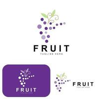 Grape Logo, Farm Fruit Vector, Fresh Purple Fruit Design, Grape Product Icon, Fruit Shop vector