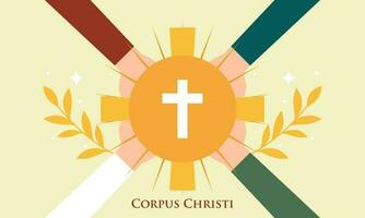 Corpus christi catholic religious holiday vector