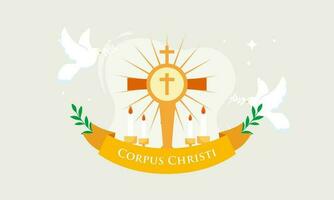 Corpus christi catholic religious holiday vector