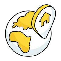 Editable design icon of home location vector