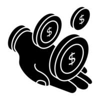 Editable design icon of giving money vector