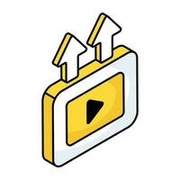 An icon design of video upload vector