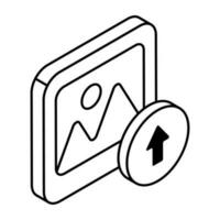 Photo upload icon, editable vector