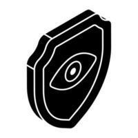 Eye inside shield, icon of Premium download icon of Editable design icon of Vector design of Premium download icon of  miscellaneous