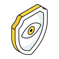 Eye inside shield, icon of miscellaneous vector