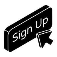 Trendy vector design of sign up