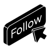 A creative design icon of follow vector