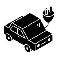 un diseño de icono de coche eléctrico vector