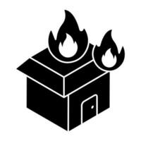 Perfect design icon of home burning vector