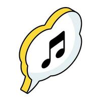 Conceptual flat design icon of music chat vector