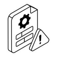 Perfect design icon of file setting error vector