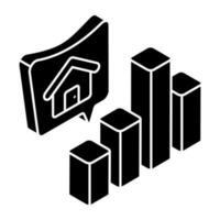 An icon design of property analytics vector