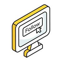 A creative design icon of follow vector