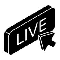 Live sign icon available for instant download vector