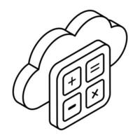 An icon design of cloud calculator vector