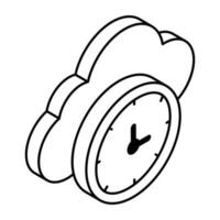 Unique design icon of cloud timer vector