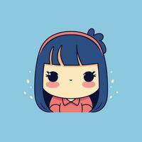 linda kawaii niña chibi mascota vector dibujos animados estilo