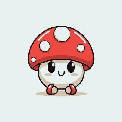 Cute kawaii mushroom chibi mascot vector cartoon style 23506852