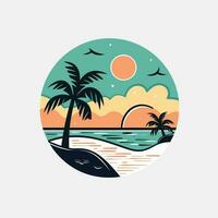 set of sea scape flat scenes vector illustration design