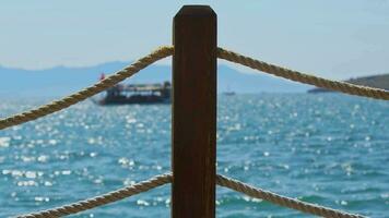 suddig resa båt rör på sig Bakom fartyg pir rep video