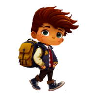 niño con mochila png