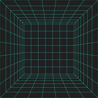 3D Grid Vector Graphic in 80's Retro Style