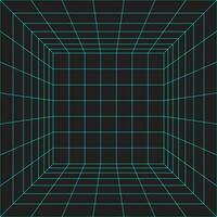 3D Grid Vector Graphic in 80's Retro Style