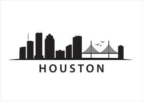 houston en texas, estados unidos. paisaje del horizonte americano vector