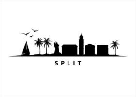 Split Croatia Skyline Landscape Black Shape Silhouette Vector Graphic