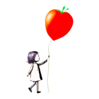 Mädchen mit Ballon Herz png