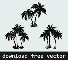palma arboles silueta gratis vector