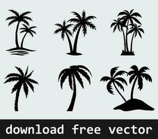 palm trees silhouette free vector