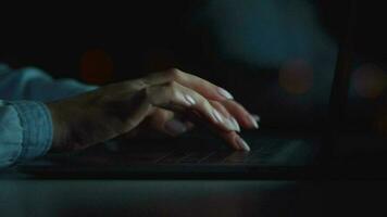 Woman typing on a computer keyboard at home office, monitor with a green screen. Chroma key. Copy Space. Concept of remote work. video