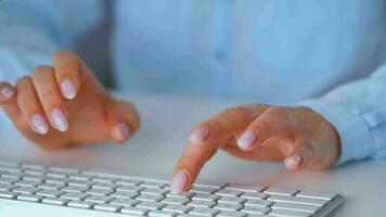 Female hands typing on a computer keyboard. Concept of remote work video