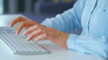 Female hands typing on a computer keyboard. Concept of remote work video