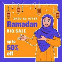 ramadan sale social media post vector