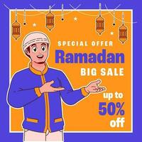 ramadan sale social media post vector