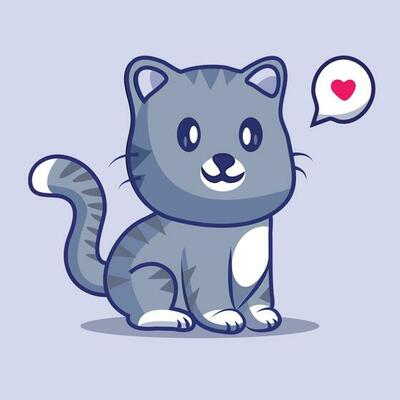 Draw vector banner cute cat on white for,greeting card,poster,cover,print,banner web.Doodle cartoon style.