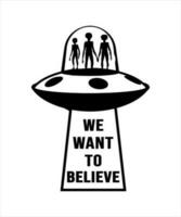 Ufo alien concept illustration tshirt design vector