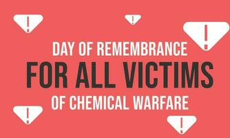 Day of Remembrance for all Victims of Chemical Warfare. Template for background, banner, card, poster vector