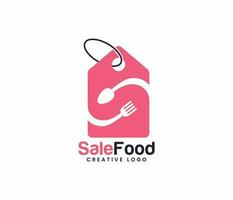 Sale tag food logo or bag sale food creative logo vector