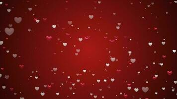 Red heart love confettis. Valentine's day vignette wonderful background. photo