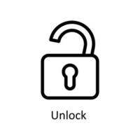 Unlock  Vector  Outline Icons. Simple stock illustration stock