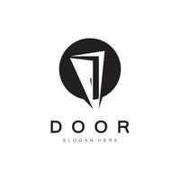 simple open door abstract logo, with geometric shapes,For building construction,contractors, business property and construction companies,vector. vector