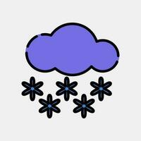 Icon snowing. Weather elements symbol. Icons in filled line style. Good for prints, web, smartphone app, posters, infographics, logo, sign, etc. vector