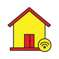 Smart Home Icon Vector Illustration with WiFi Connection Symbol, Premium Quality and Colorful Smarthome Icon