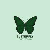 butterfly total green and black logo design vector